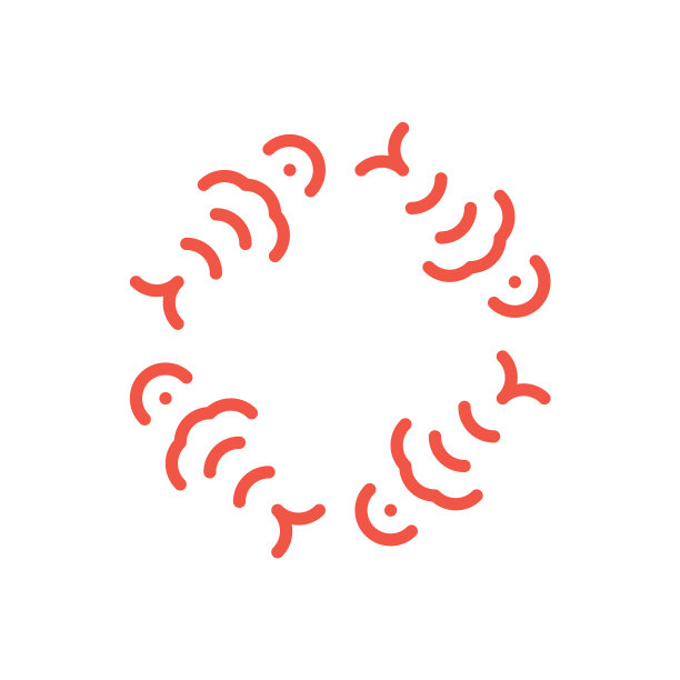 四鱼游标志鱼拉面汤标志图片下载