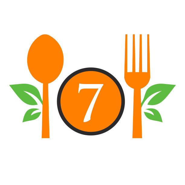 餐厅标志在信7模板。勺子和叉子，叶符号厨房标志，咖啡馆图标，餐厅，烹饪业务向量图片下载