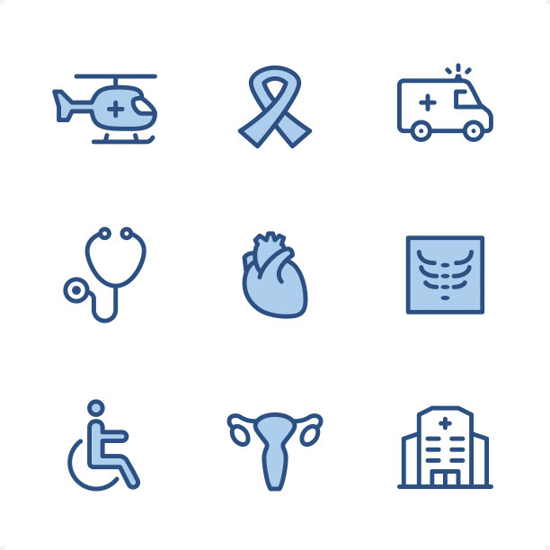 急救医学蓝色像素图标图片下载