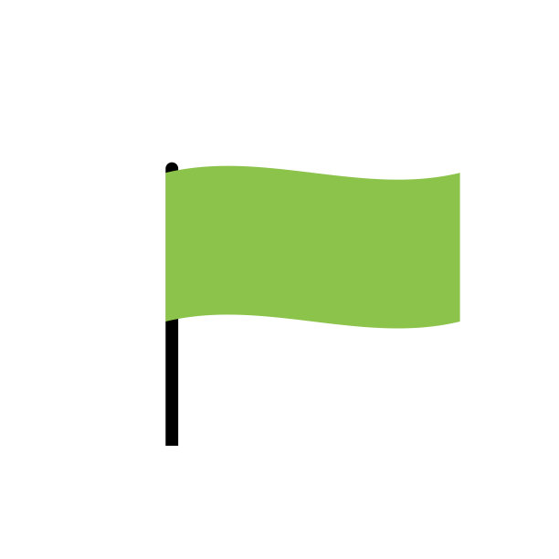 长波绿旗。孤立的矢量图。图片下载