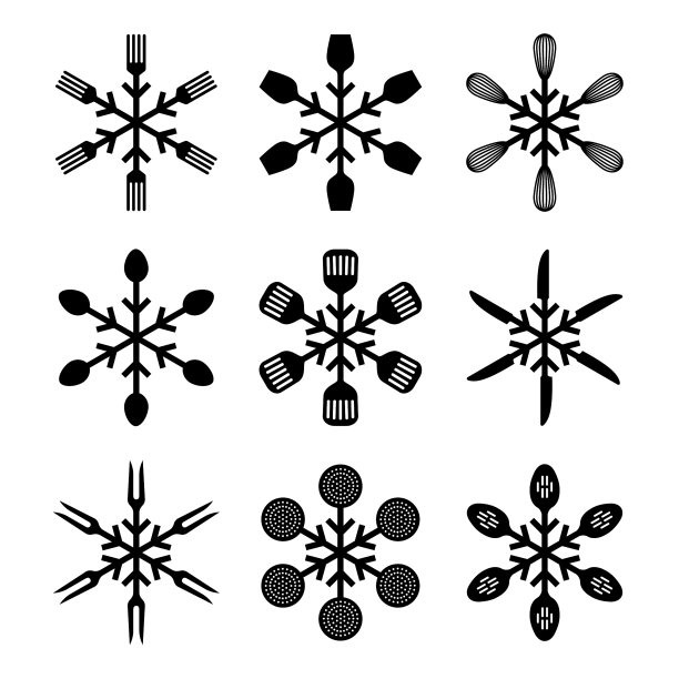 雪花餐具图片下载