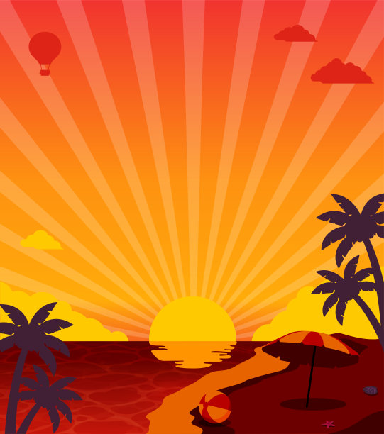 夏天矢量横幅插图结束图片下载