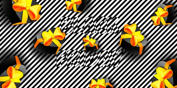 现代风格的季节性销售概念。“黑色星期五”。黑心礼盒背景。节日风格的条纹黑白背景。图片下载