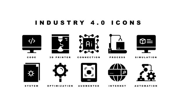工业优化自动化智能工厂网络安全图标图片下载