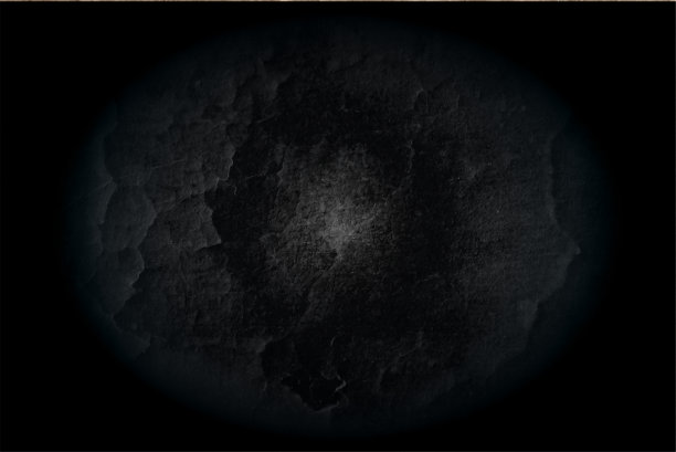 深黑色朴素的粗糙纹理纹理效果矢量背景与裂缝和不均匀的纹理，如抹灰和油漆的墙壁与剥落的灰泥或开裂的沥青道路上明亮发光的中心图片下载