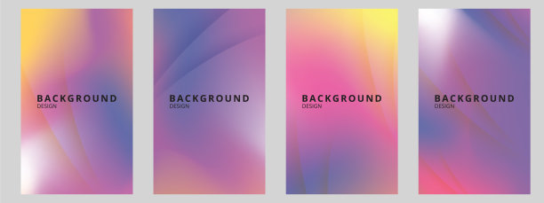 一组横幅设计模板与充满活力的梯度背景。时尚的现代设计。股票图片下载