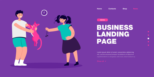 快乐的女孩和男孩在玩小猫图片下载