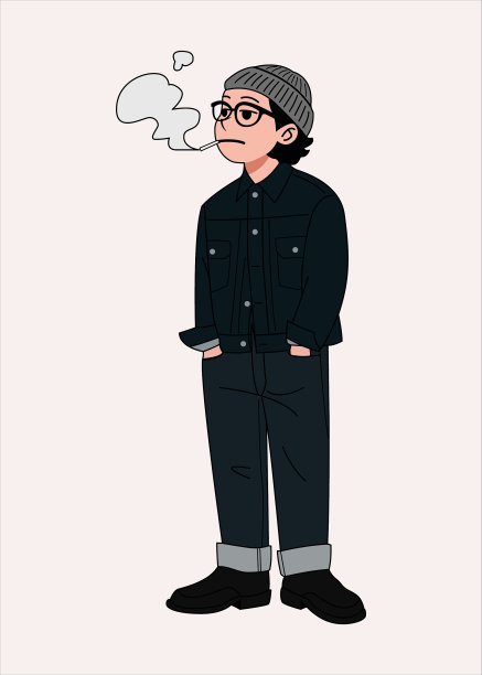 一个抽烟的可爱男人图片下载