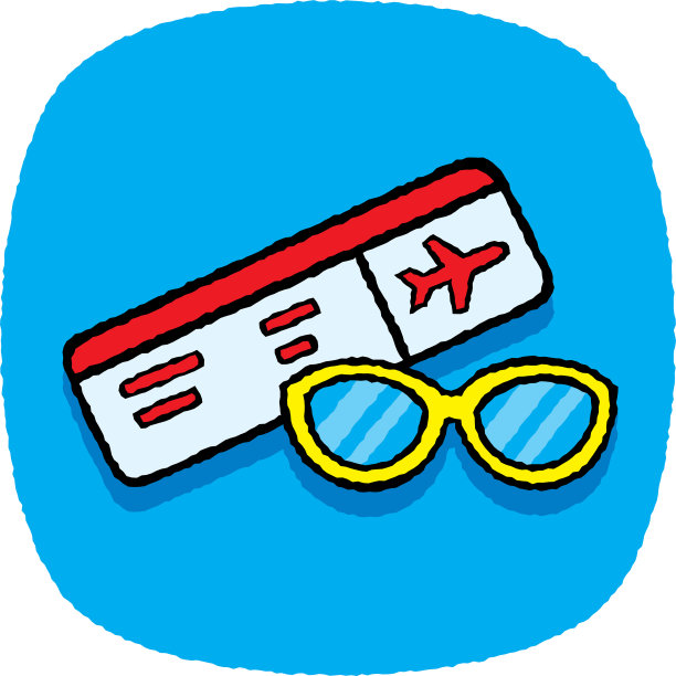 机票太阳镜涂鸦图片下载