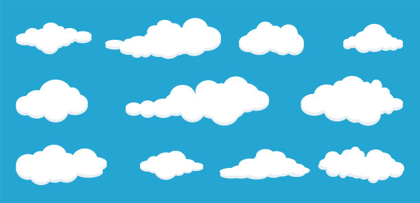 卡通云集矢量插图。图片下载