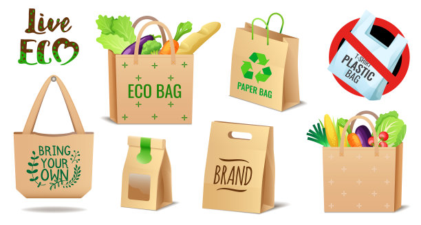 纺织亚麻和纸环保袋组号图片下载