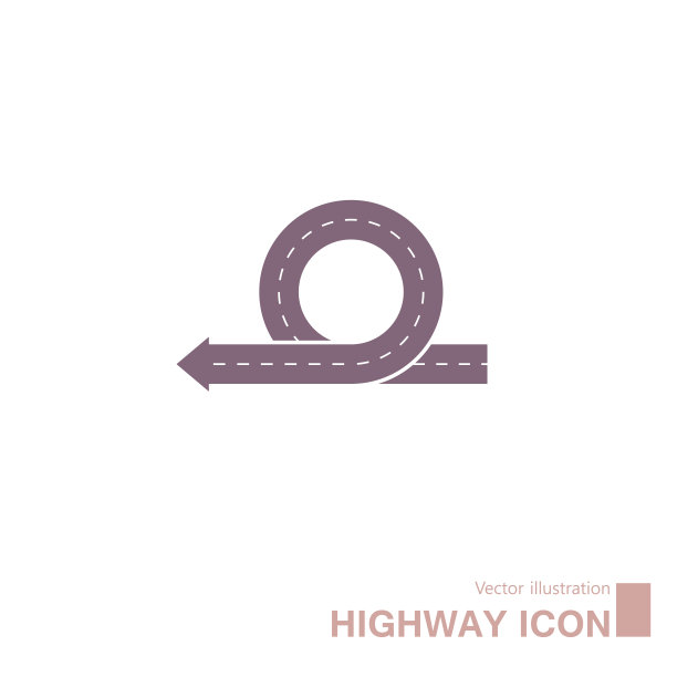 矢量绘制的高速公路图标。图片下载