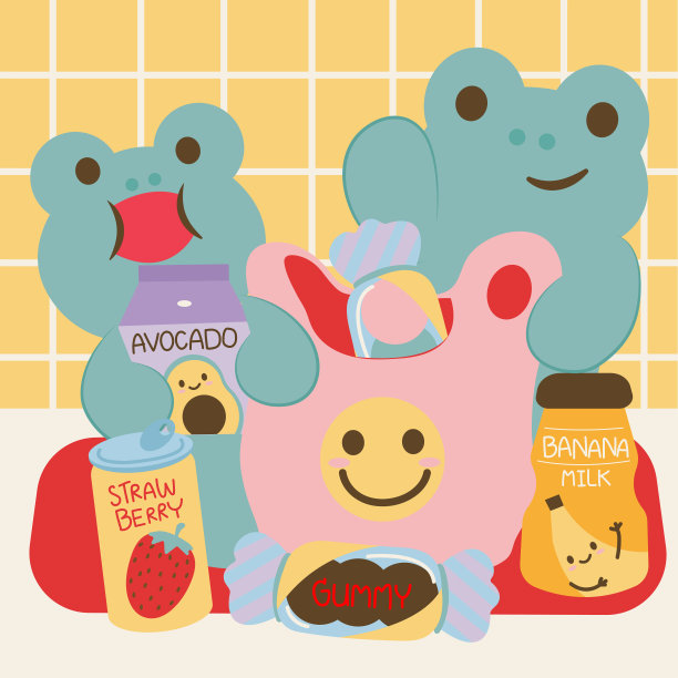 两只青蛙吃健康的果汁。图片下载