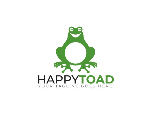 绿色的青蛙坐着大大的笑脸图片下载