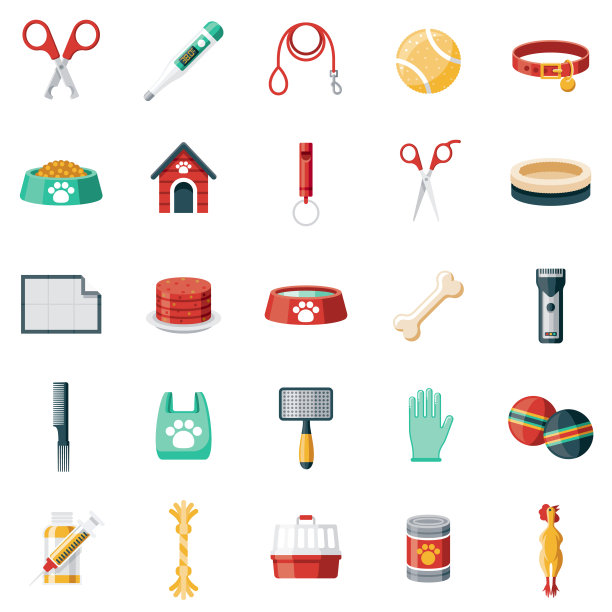 狗狗用品图标集图片下载