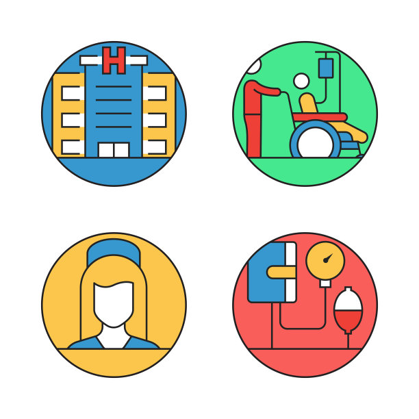 医疗保健和医疗平面线图标，轮廓矢量符号插图。图片下载