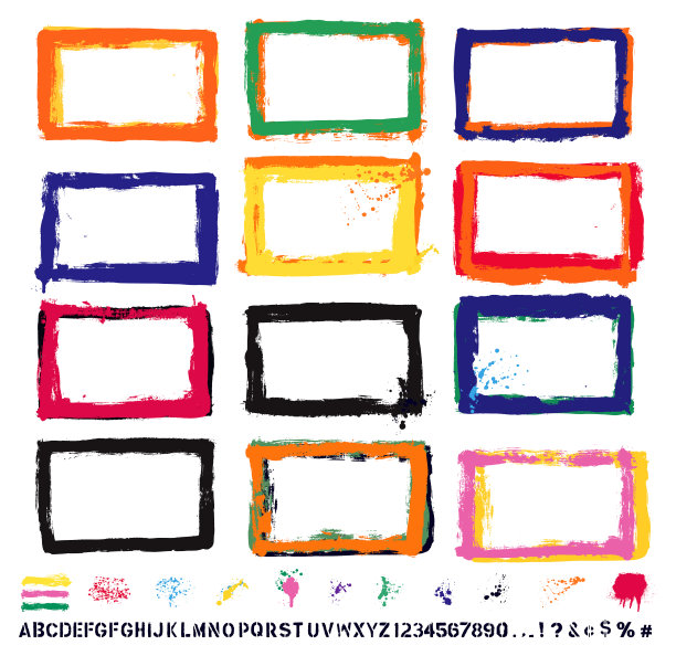 带字母模板的垃圾边框收藏图片下载