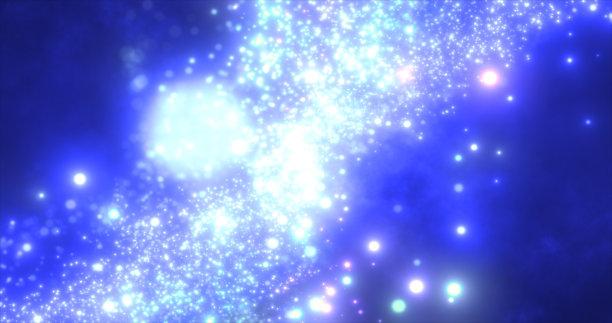 抽象蓝色能量魔法圆粒子圆与散景效果发光背景图片下载