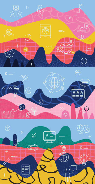 使用网络研讨会图标的抽象图表背景图片下载