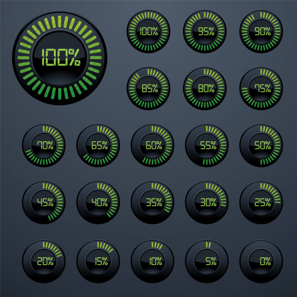 绿色数字图表在黑暗的背景图片下载