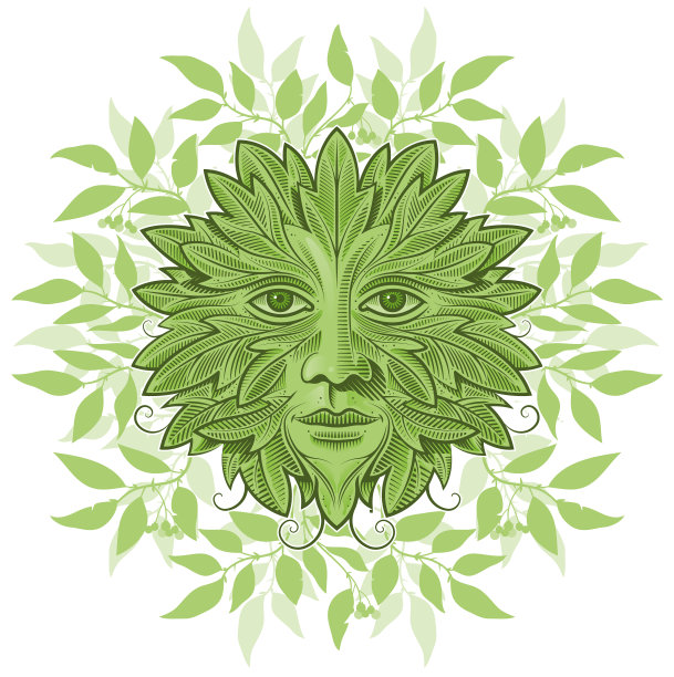 绿人装饰插图图片下载