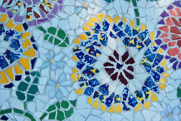 花园里的花朵镶嵌图片下载