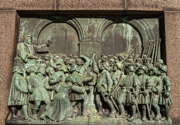 改革纪念特写，汉斯·塔夫森浮雕，哥本哈根，丹麦图片下载