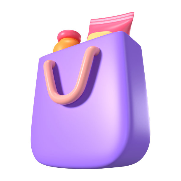 购物袋全3D插图图标图片下载