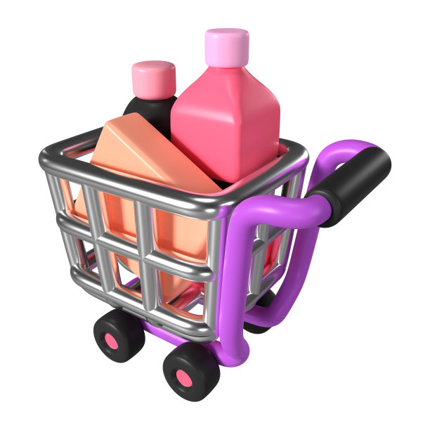 购物车全3D插图图标图片下载