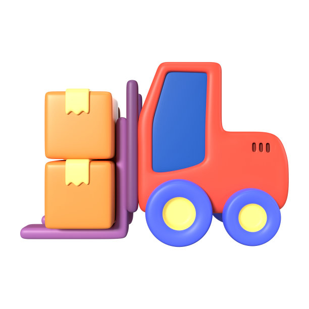 升降机卡车3D插图图标图片下载