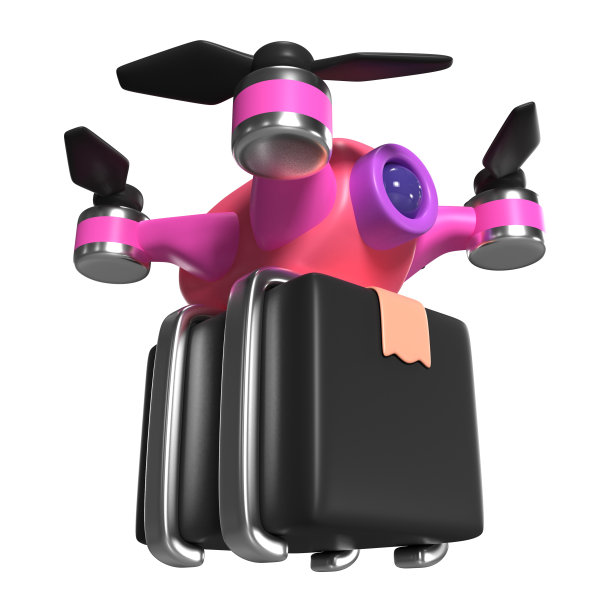 无人机快递3D插图图标图片下载