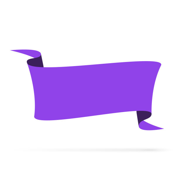 紫色的旗帜-设计元素在白色的背景图片下载