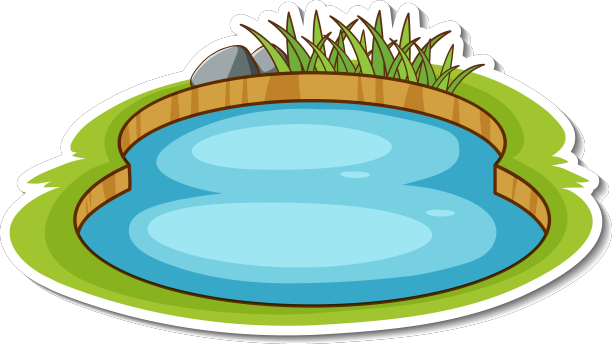 一个天然的小池塘贴隔离图片下载