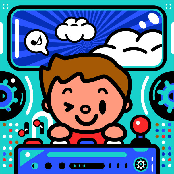 可爱的男孩驾驶着宇宙飞船或不明飞行物图片下载