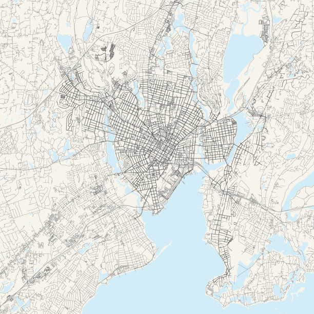 康涅狄格州纽黑文矢量地图图片下载