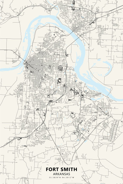 史密斯堡，阿肯色州矢量地图图片下载