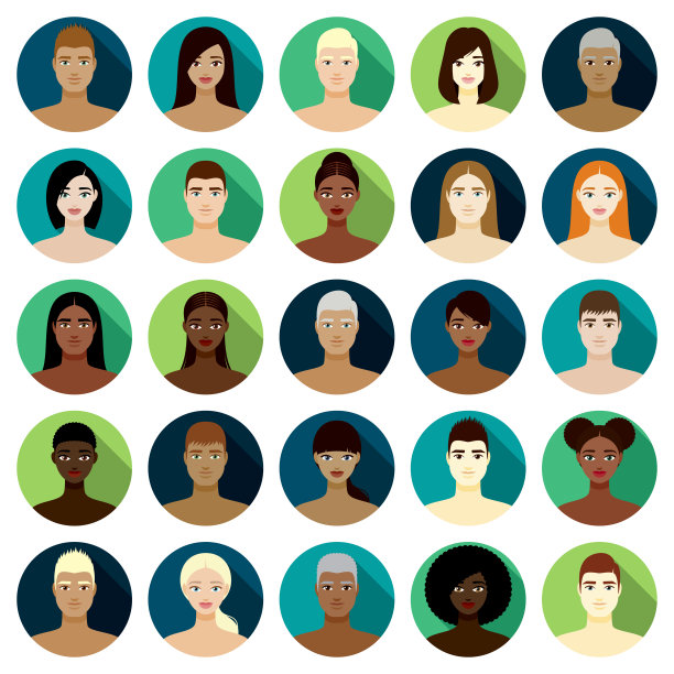 男女头像图标集图片下载