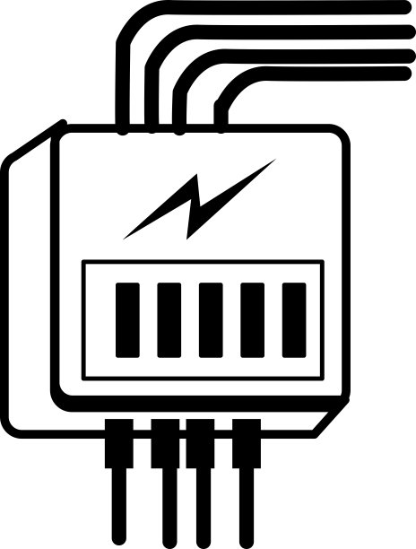 家用电力柜，建筑行业的商业概念，以平面设计和线条艺术图标为特色。图片下载