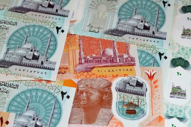 埃及新聚合物货币纸币，埃及20埃镑和10埃镑的背景，以穆罕默德·阿里清真寺和新首都的阿法塔赫·阿勒姆大清真寺为特色图片下载