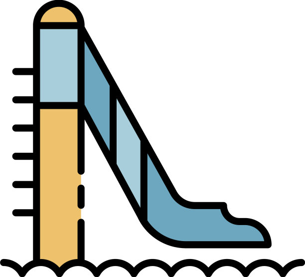 跳跃水塔图标颜色轮廓图片下载