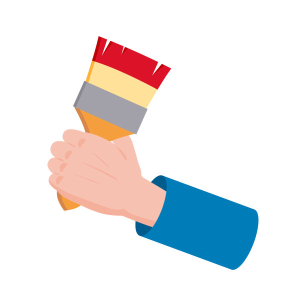 施工工具刷修工具。手持式油漆仪器。矢量图图片下载