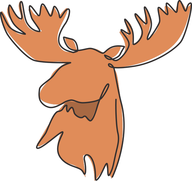 一幅连续的驼鹿头画图片下载