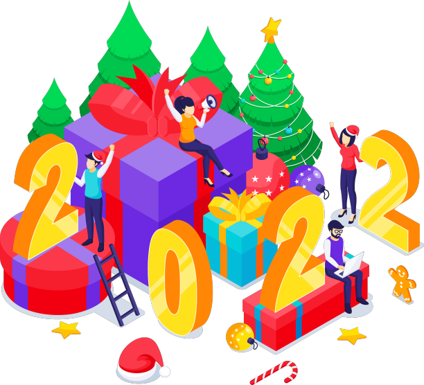 拿着大礼盒和数字符号的人图片下载