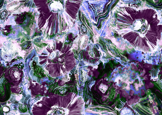 无缝有机抽象纹理画在水彩与深色图片下载