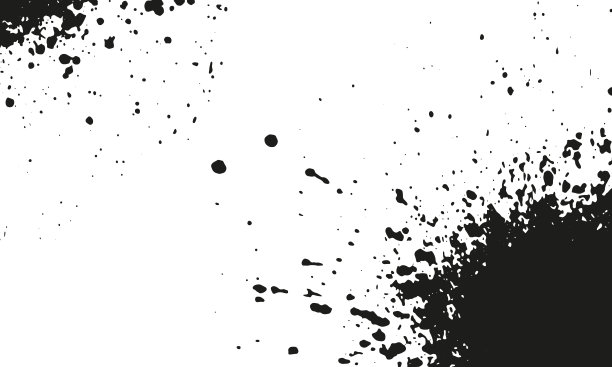 油漆刷飞溅。墨水飞溅，肮脏的垃圾纹理背景。污点水彩，油漆刷斑点在角落。肮脏的飞溅框架。抽象设计元素。孤立矢量图图片下载