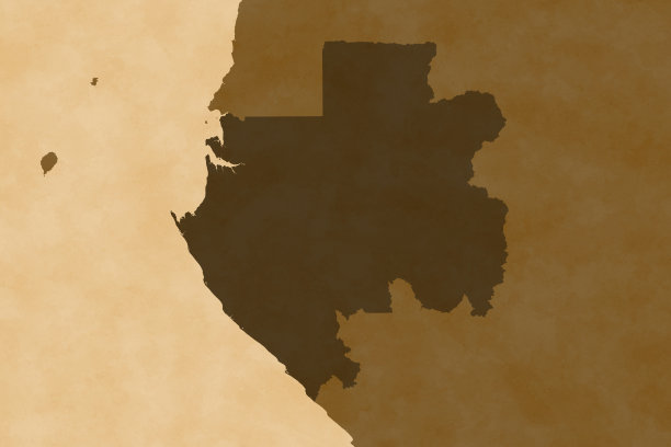 加蓬非洲地图系列，旧纸图片下载