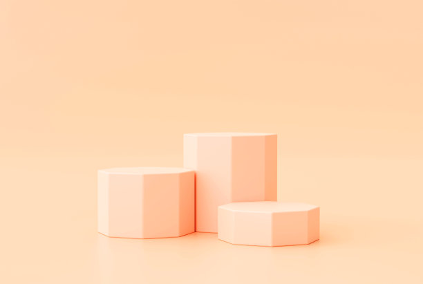 黄色领奖台台座展示产品空间展示背景3d渲染图片下载