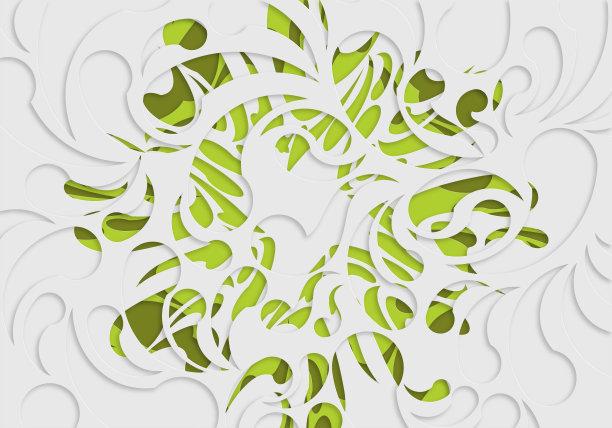 剪纸风格的植物花卉图案背景图片下载