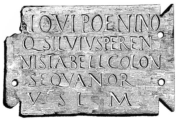 皇帝的纪念牌，维森修的罗马碑文图片下载