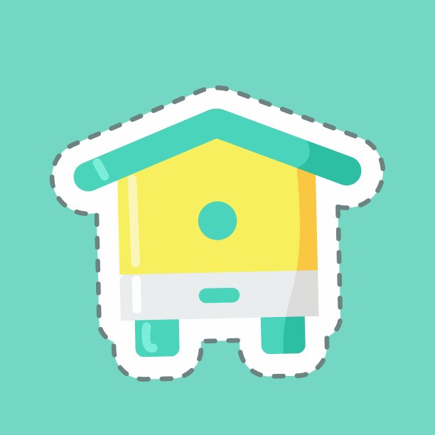 贴纸线切蜂窝。适合蜜蜂农场使用。简单的设计可编辑。设计模板向量。简单的说明图片下载